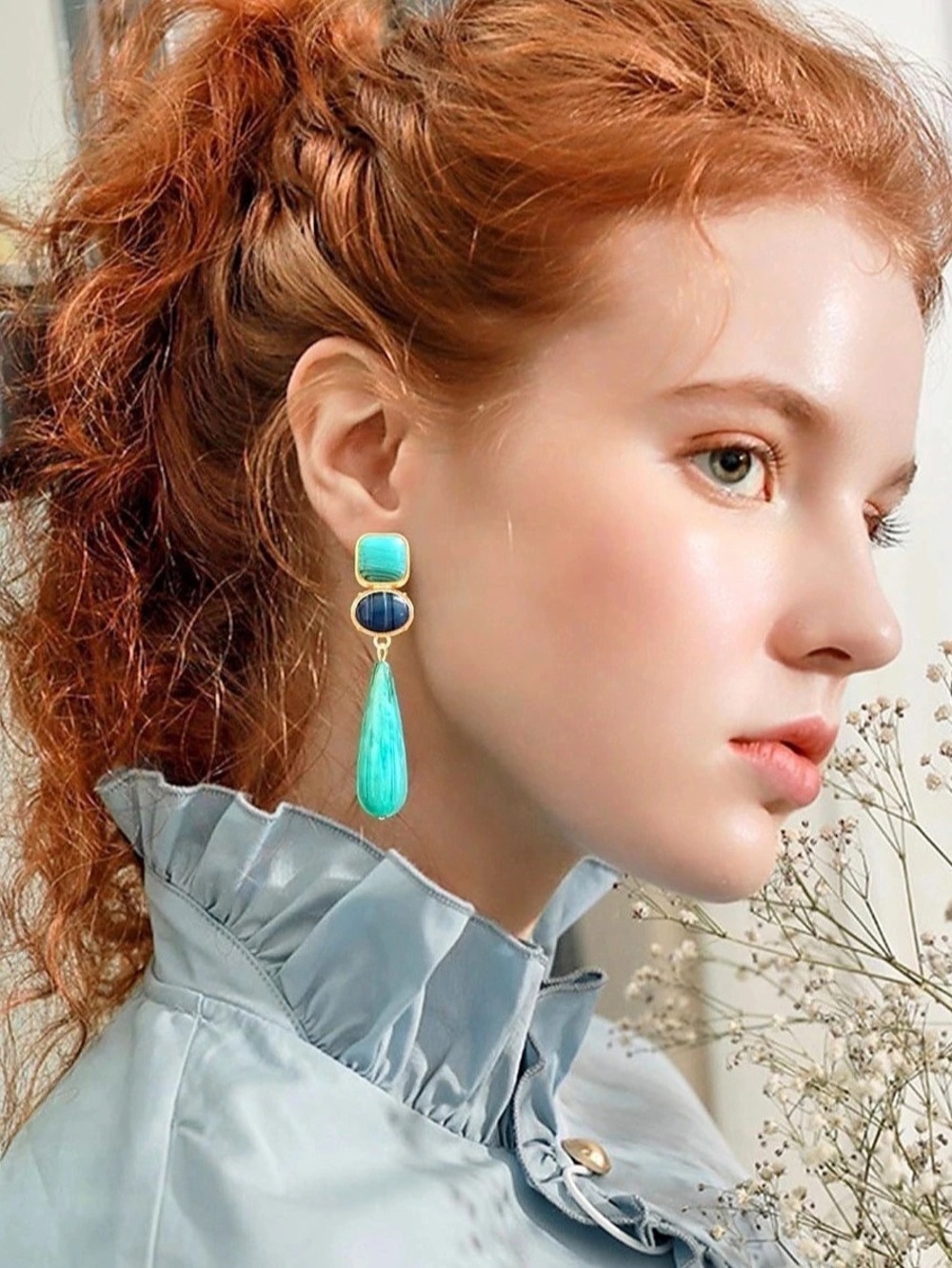 Turquoise Drop Earrings - Picture 6 of 6